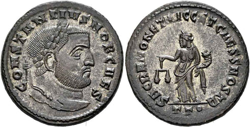 Roman coin of Constantius I as Caesar - From the Rauceby Hoard - Near EF