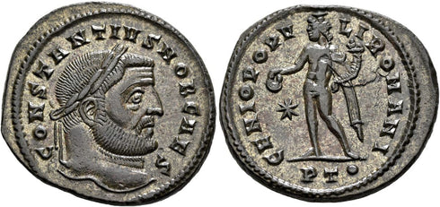 Roman coin of Constantius I as Caesar - From the Rauceby Hoard - Near EF