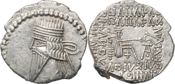 EF Ancient Archaemenid Kings silver drachm of Vologases III 105-147 AD minted in Ecbatana