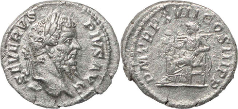 Septimius Severus silver denarius 193-211AD - Salus