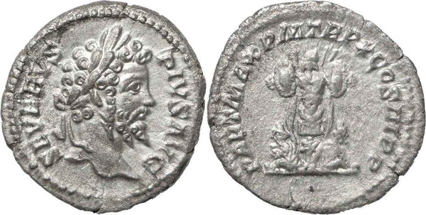 Septimius Severus silver denarius 193-211AD - Captives