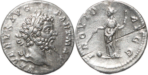 Septimius Severus silver denarius 193-211AD - Providentia XF/VF