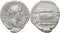 Roman silver denarius of Antoninus Pius - Thunderbolt on draped throne