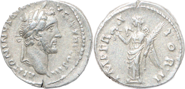 Roman silver denarius of Antoninus Pius - IMPERATOR II