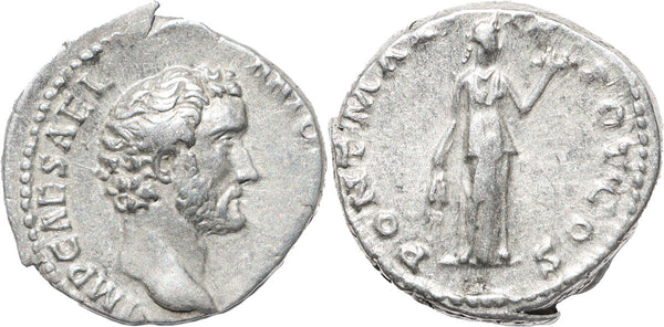 Roman silver denarius of Antoninus Pius - Fides