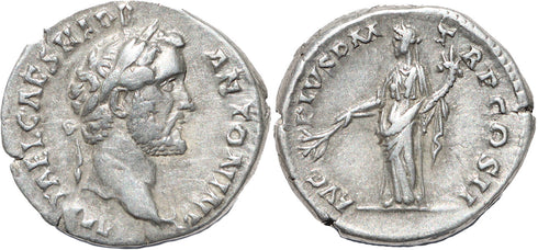 Roman silver denarius of Antoninus Pius - Pax
