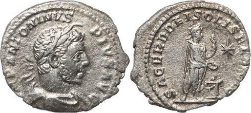 Roman silver denarius of Elagabalus - SACER DEO SOLI ELAGABAL VF+