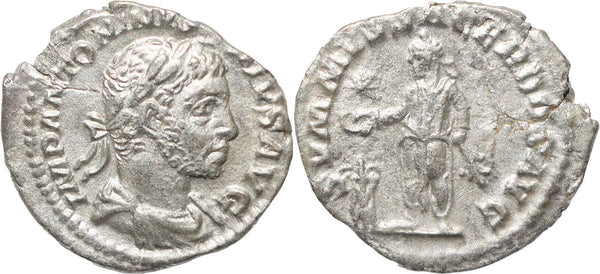 Roman silver denarius of Elagabalus - Emperor Sacrificing