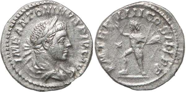 Roman silver denarius of Elagabalus - SOL