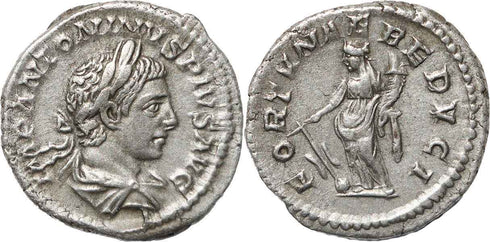 Roman silver denarius of Elagabalus - FORTVNAE REDVCI