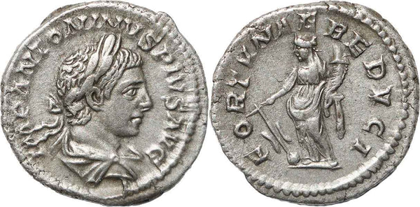 Roman silver denarius of Elagabalus - FORTVNAE REDVCI