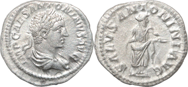 Roman silver coin of Elagabalus - SALVS ANTONINI AVG - Rome mint - Near EF
