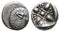 Ancient Greek coin from Ionia, Miletos. Late 6th early 4th Century BC. AR Diobol