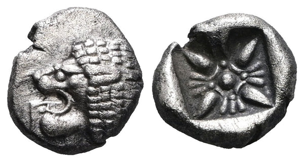Ancient Greek coin from Ionia, Miletos. Late 6th early 4th Century BC. AR Diobol