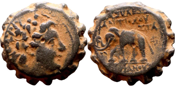 Ancient Greek coin of the Seleukid King Antiochos VI Dionysos