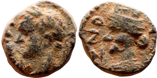 Roman coin of Domitian minted in Canatha, Decapolis