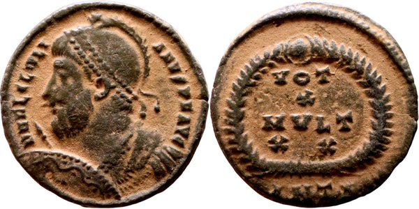 Roman coin of Julian II - VOT X MVLT XX in wreath