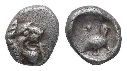 Ancient Greek silver coin from Ionia, Miletos. 600-500BC