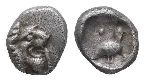 Ancient Greek silver coin from Ionia, Miletos. 600-500BC