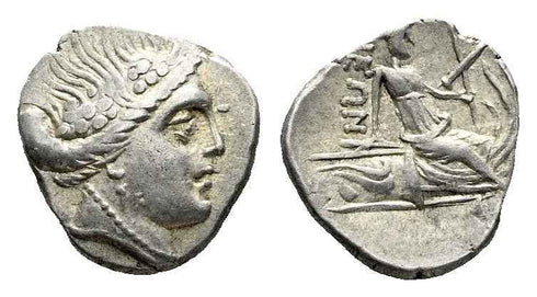 Ancient Greek silver coin from Euboea, Histiaia - Tetrobol circa 3-2 century BC