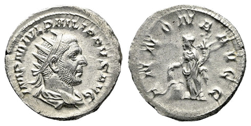 Roman coin of Philip I silver antoninianus - ANNONA AVG