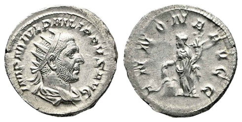 EF+ Ancient Roman coin of Philip I silver antoninianus - ANNONA AVG