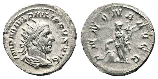 EF+ Ancient Roman coin of Philip I silver antoninianus - ANNONA AVG