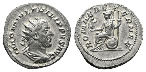 Roman coin of Philip I silver antoninianus - ROMAE AETERNAE