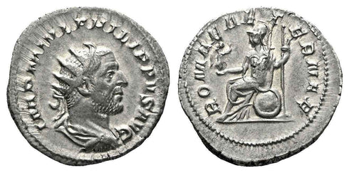 Roman coin of Philip I silver antoninianus - ROMAE AETERNAE