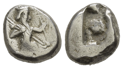 Ancient Persian silver coin - Achaemenid Empire. Time of Xerxes I to Darius II AR Siglos 485-420BC