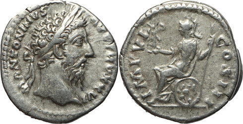 Roman coin of Marcus Aurelius AR silver denarius - IMP VI COS III