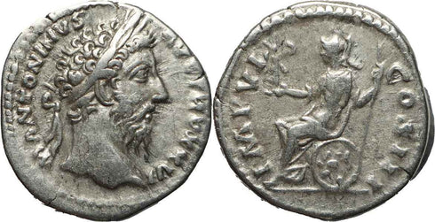 Roman coin of Marcus Aurelius AR silver denarius - IMP VI COS III