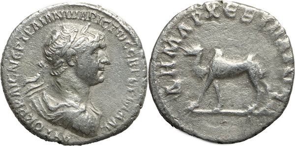 Roman silver drachm of the Emperor Trajan - Camel