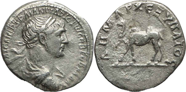 Roman silver drachm of the Emperor Trajan - Camel