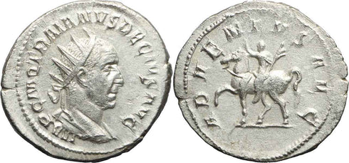 Roman silver coin of Trajan Decius - ADVENTVS AVG