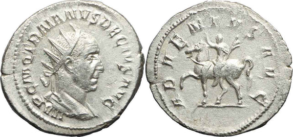 Roman silver coin of Trajan Decius - ADVENTVS AVG