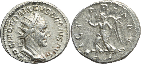 Roman silver coin of Trajan Decius - VICTORIA AVG