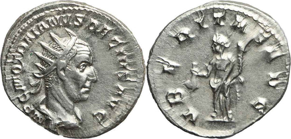 Roman silver coin of Trajan Decius - VBERITAS AVG