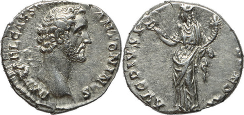 Roman silver denarius of Antoninus Pius - Felicitas