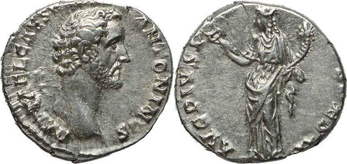 Roman silver denarius of Antoninus Pius - Felicitas