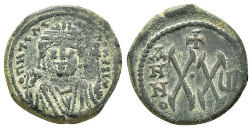 Byzantine coin of Maurice Tiberius AE Half Follis - Antioch