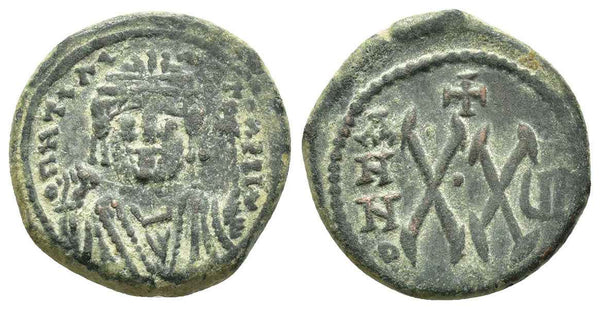 Byzantine coin of Maurice Tiberius AE Half Follis - Antioch