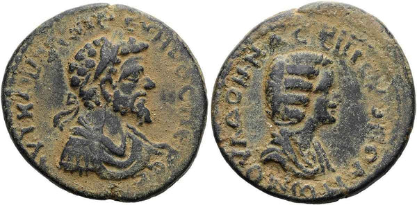 Roman coin of Septimius Severus and Julia Domna - Hierapolis-Kastabala, Cilicia - RARE