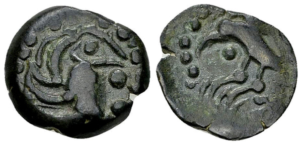 Ancient Celtic coin - Gaul - Senones AE Cast potin unit 100-60 BC.
