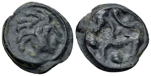 Ancient Celtic coin - Gaul - Senones AE Cast potin unit 100-60 BC