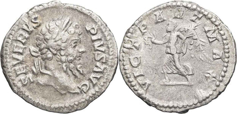 Roman coin of Septimius Severus silver denarius 193-211AD - VICTORY