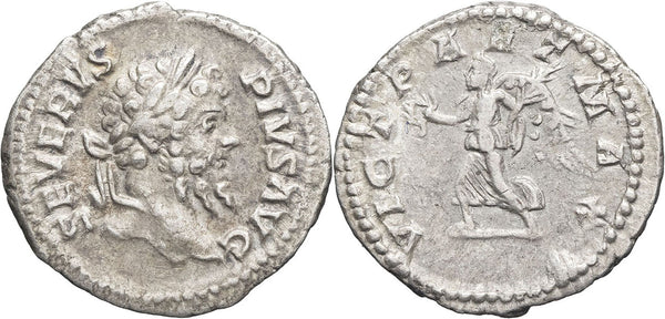 Roman coin of Septimius Severus silver denarius 193-211AD - VICTORY