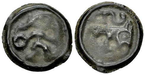 Ancient Celtic coin - Gaul - Remi AE Cast potin unit, 1st century BC