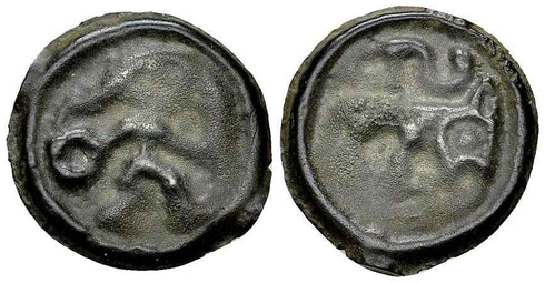 Ancient Celtic coin - Gaul - Remi AE Cast potin unit, 1st century BC