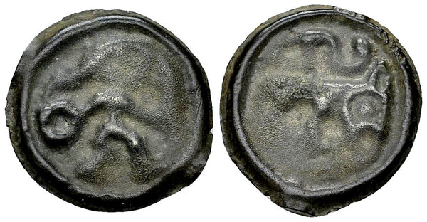 Ancient Celtic coin - Gaul - Remi AE Cast potin unit, 1st century BC